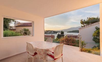Lumbarda, Korcula island, Panoramic sea view, 1-bed apartment, with balcony and separate terrace area.G4
